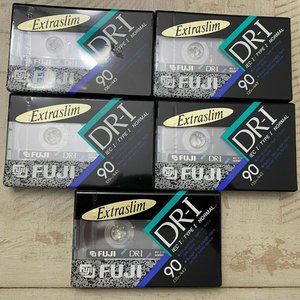FUGI DR-I Type I Normal Blank Audio Cassette Tapes 90 Min 5-Pack- NEW Sealed
